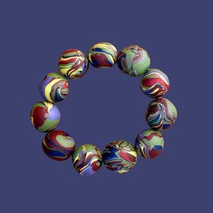 Camouflage Twirl Clay Statement Gelato Beads S/M